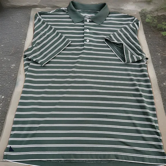 Untuckit Polo Shirt Mens Large Golf Cronos Double Stripe Short Sleeves - Picture 2 of 9